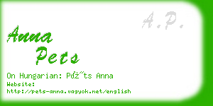 anna pets business card